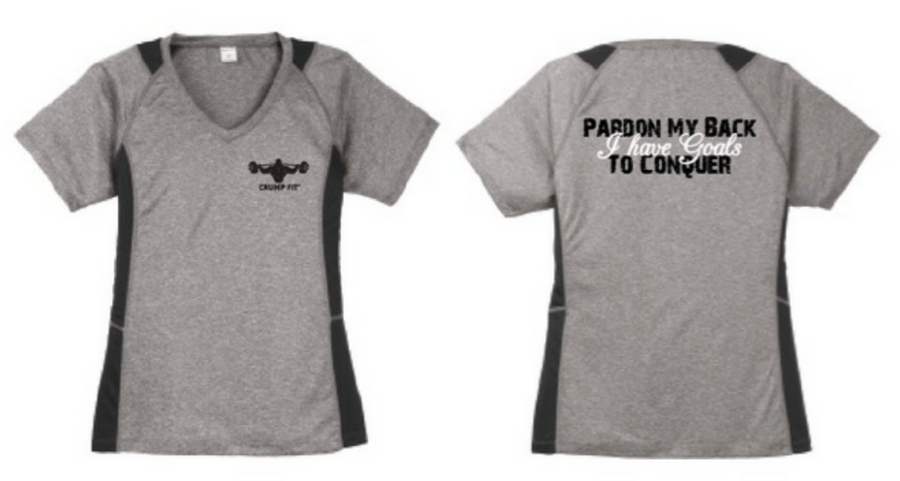 CF PARDON MY BACK V-Neck Tee - Heather/Black