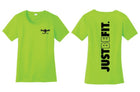 CF JUST BE FIT Performance Scoop Neck Tee - Neon Green/Black