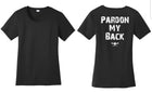 CF PARDON MY BACK Performance Scoop Neck Tee - Black/White