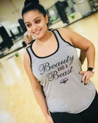 CRUMP FIT Beauty & A Beast Tank - Gray/Black