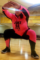 CF JUST BE FIT. Hooded Pullover - Neon Pink/Black