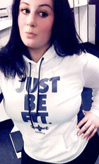 CF JUST BE FIT. Hooded Pullover - White/Grey