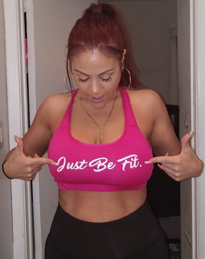 CF “JUST BE FIT.” Racerback Sport Bra - Pink