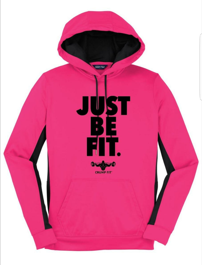 CF JUST BE FIT. Hooded Pullover - Neon Pink/Black