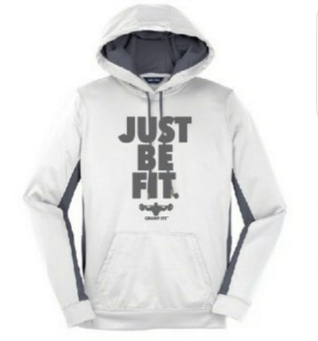 CF JUST BE FIT. Hooded Pullover - White/Grey