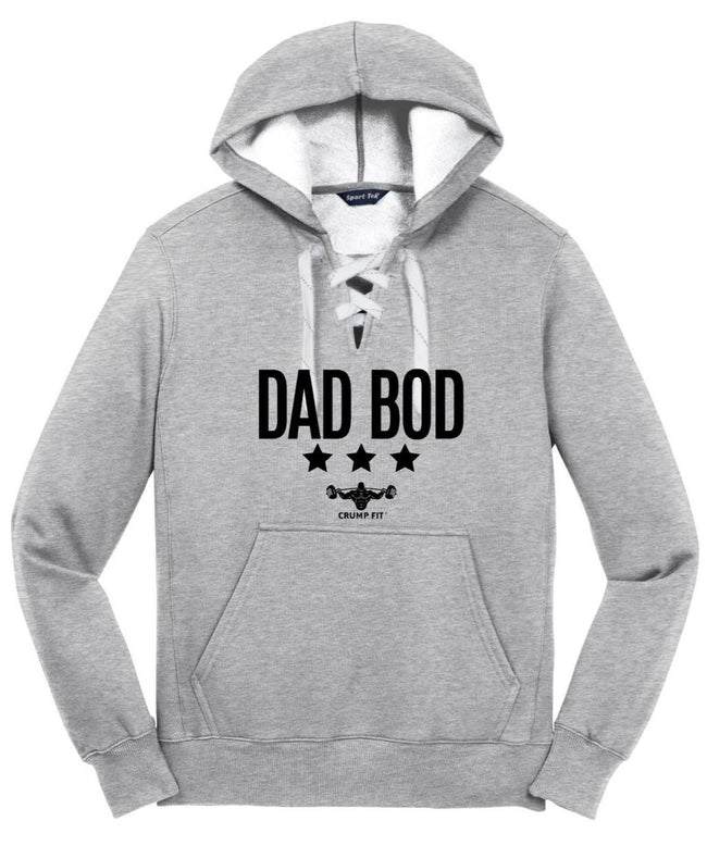 CF DAD BOD Lace Up Hooded Pullover - Athletic Heather/Black