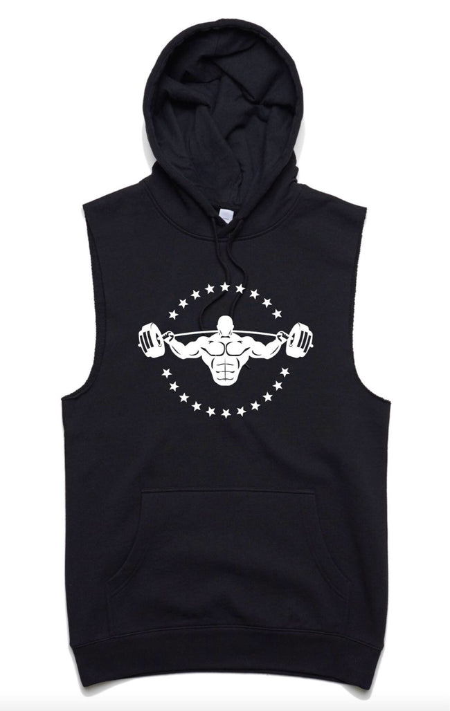 CRUMP FIT Sleeveless Logo hoodie - Black/White