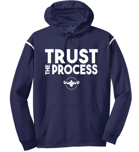 TRUST THE PROCESS Hooded Pullover - Navy/White